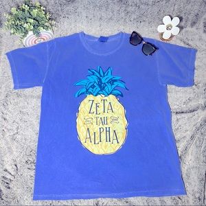 Zeta Tau Alpha Blue Pineapple Shirt